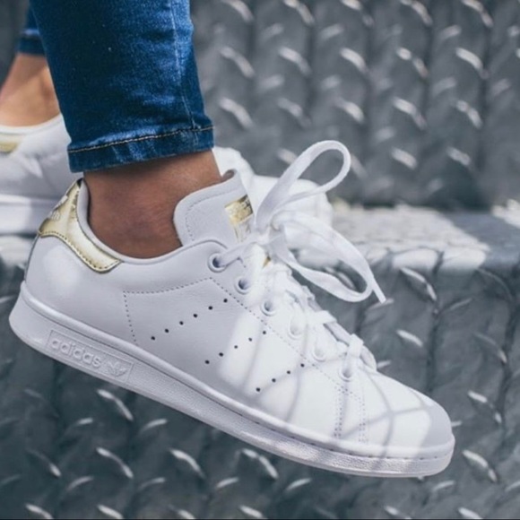 white and gold stan smith womens